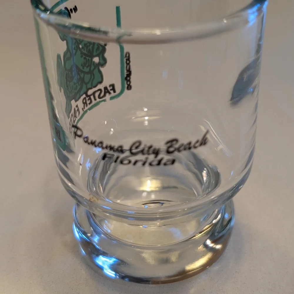 Vintage Panama City Beach Florida Shot Glass Turtles Humorous Naughty Souvenirs